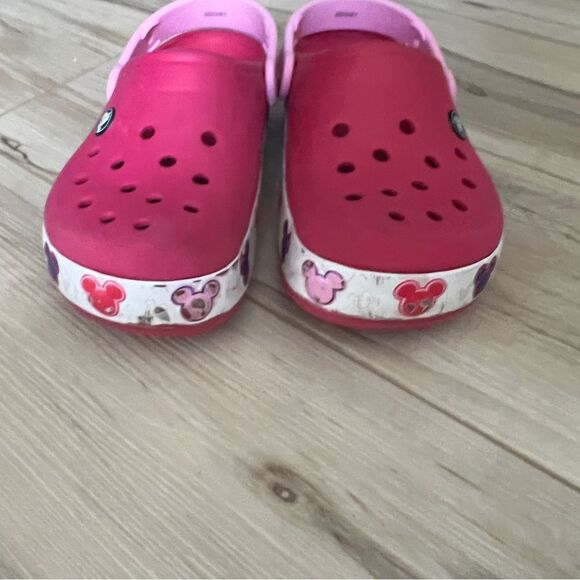 Crocs Crocband Fun Lab Disney Mickey Minnie Mouse Light Up Girls Size 2 - Picture 3 of 5